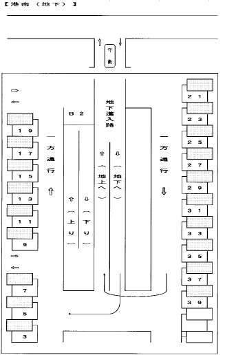 港南（地下）駐車場の駐車配置図