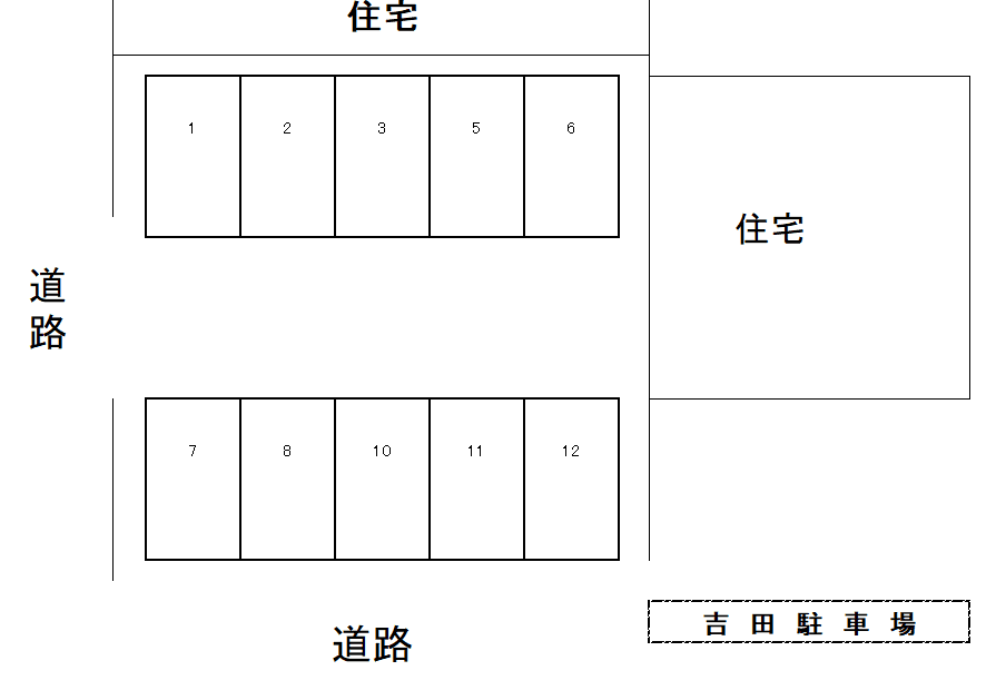 吉田駐車場の駐車配置図