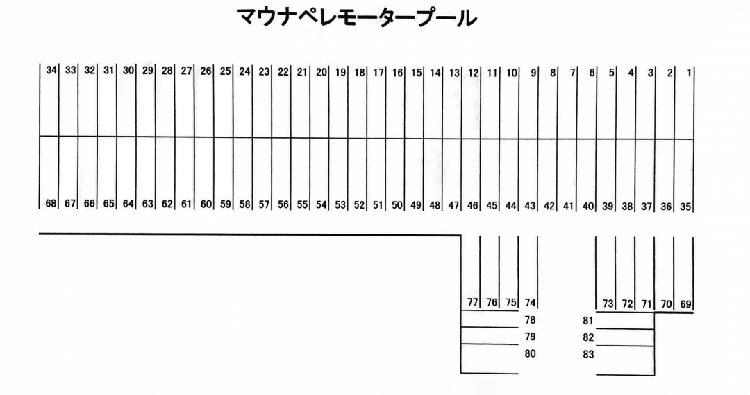 マウナペレモータープールの駐車配置図