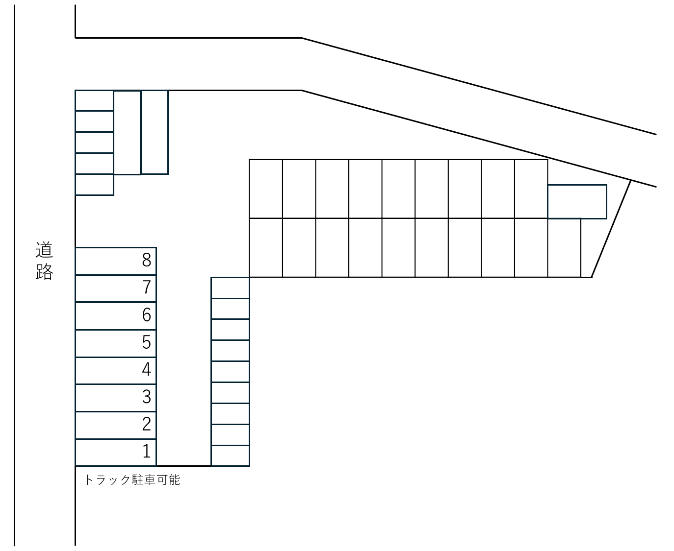 スマイルパークガレージ59号トラックの駐車配置図