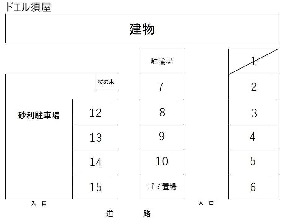 ドエル須屋の駐車配置図