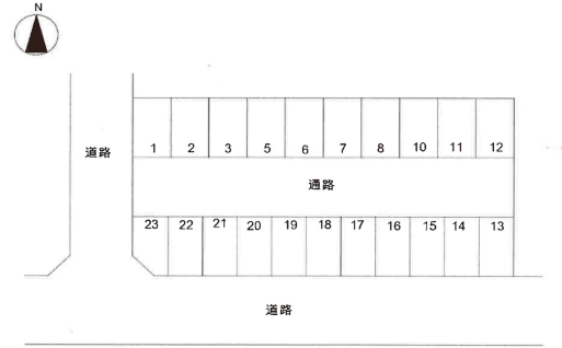 杉山駐車場の駐車配置図