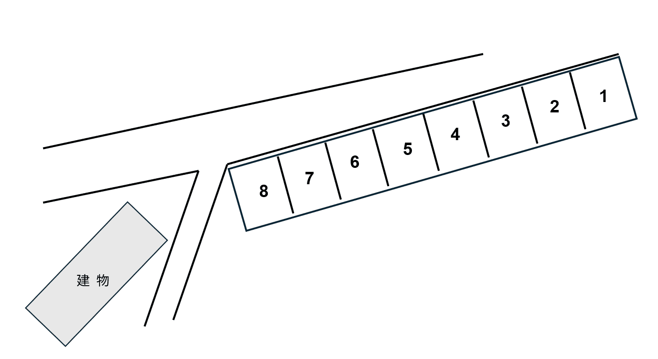 日長台公民館東駐車場の駐車配置図