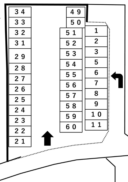 いどじりパーキングno.2の駐車配置図