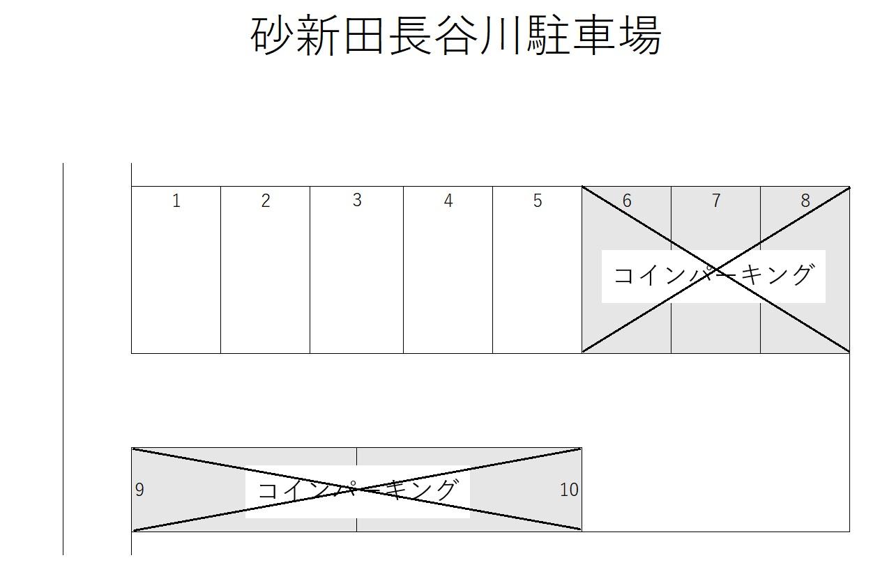 砂新田長谷川駐車場の駐車配置図