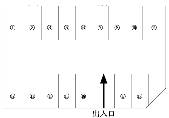 若葉第２駐車場の駐車配置図
