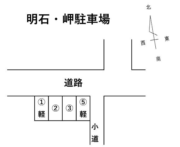 岬駐車場の駐車配置図