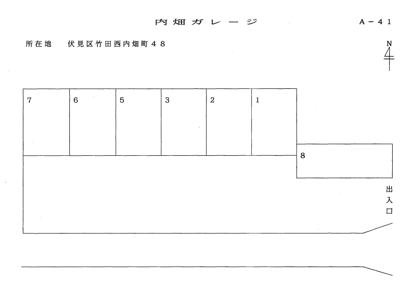 内畑ガレージの駐車配置図