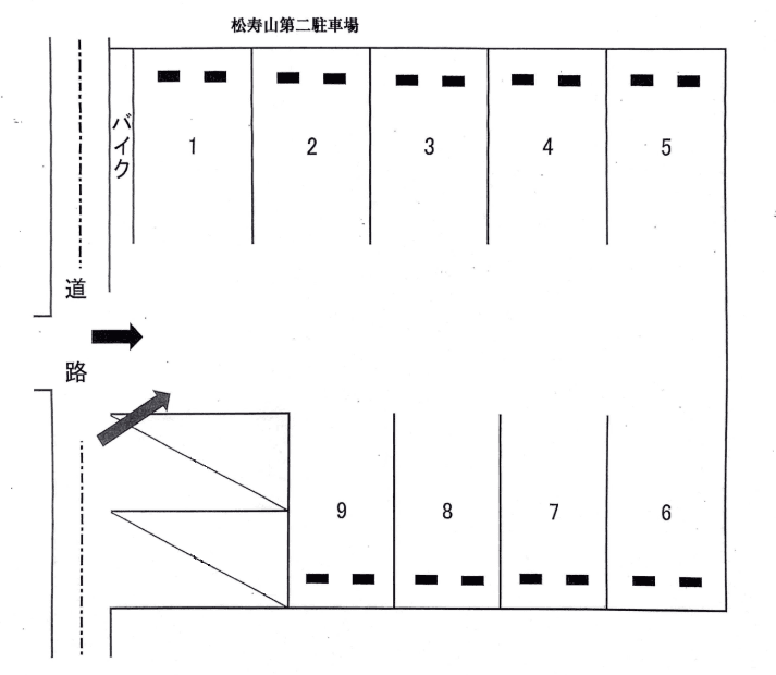 松寿山第二駐車場の駐車配置図