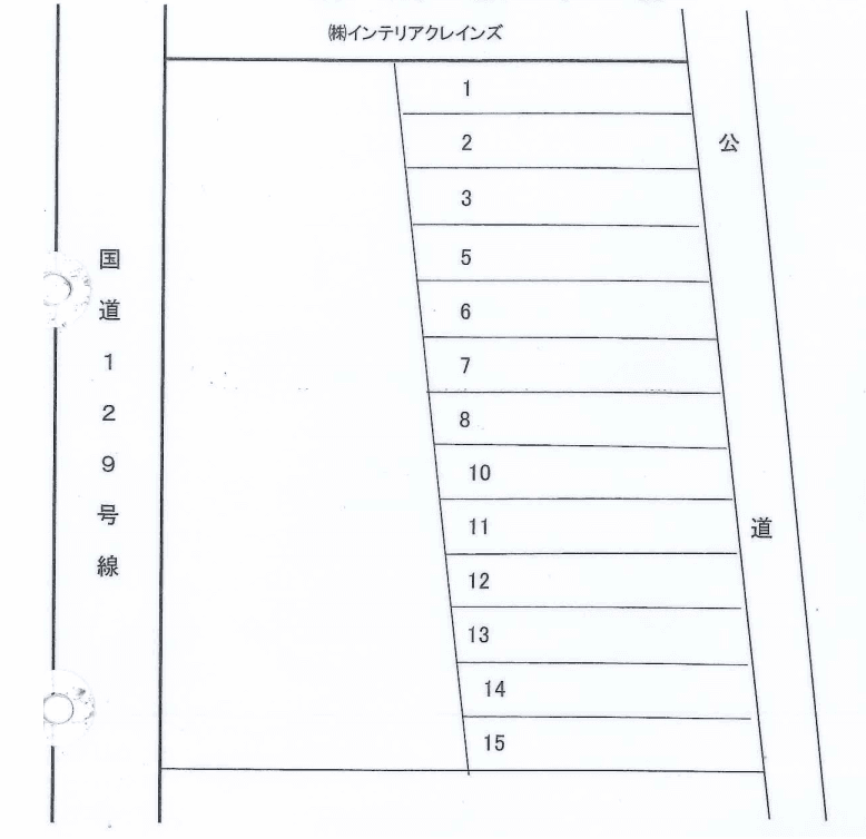 藤野駐車場の駐車配置図