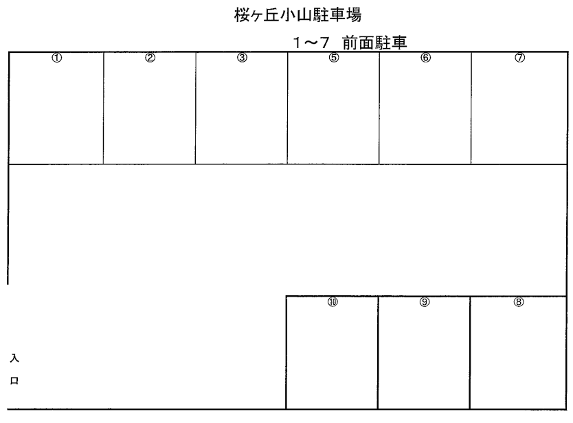 桜ヶ丘小山駐車場の駐車配置図