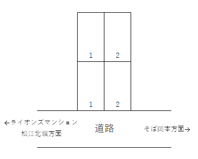 北堀町Y駐車場の駐車配置図