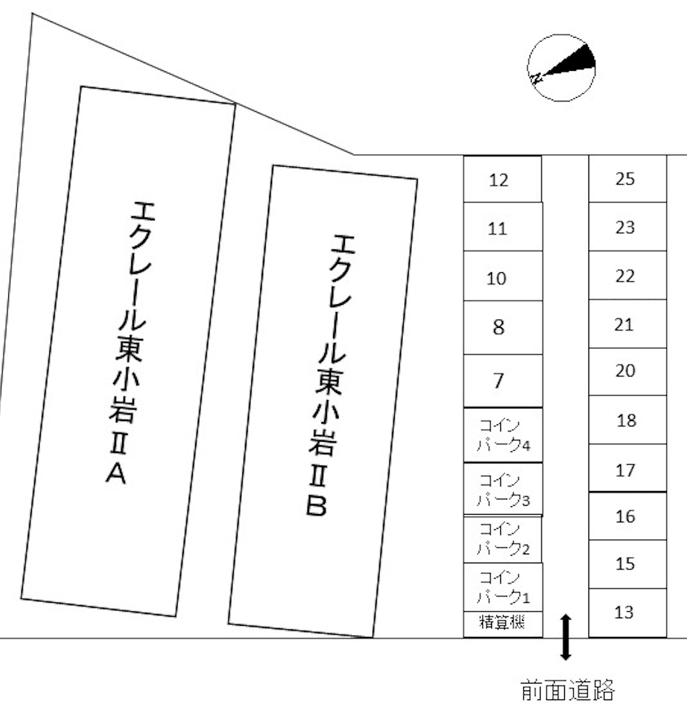 エクレール駐車場の駐車配置図