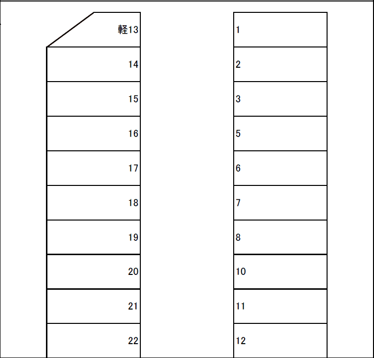 第１２４駐車場の駐車配置図