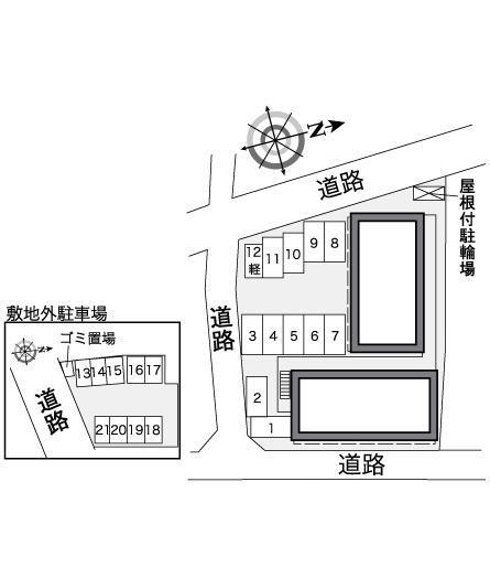 マリオネット(36958)　敷地外駐車場の駐車配置図