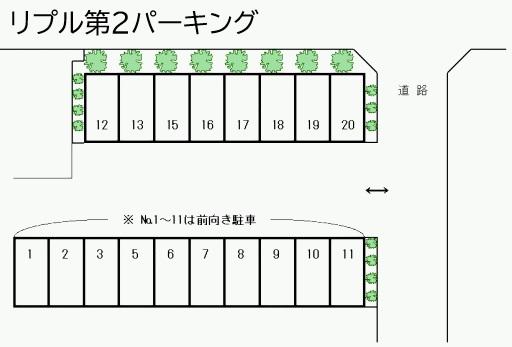 リプル第２パーキングの駐車配置図