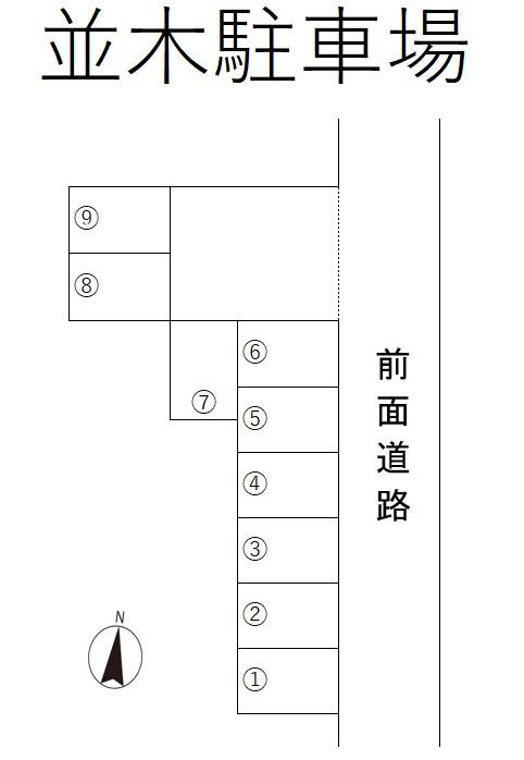 並木駐車場の駐車配置図