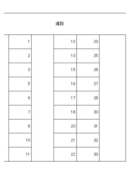 大和田新松島Ｐの駐車配置図