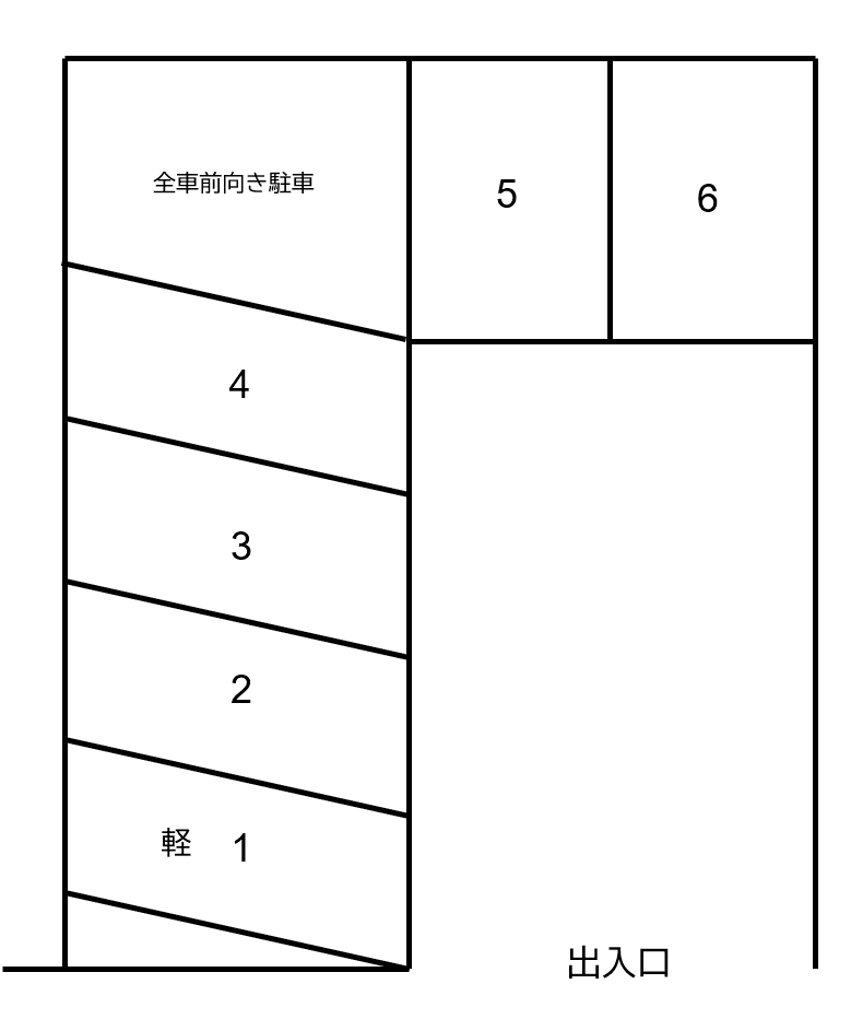 青山駐車場の駐車配置図