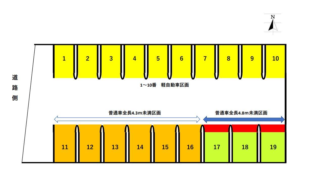 金池藤田駐車場の駐車配置図