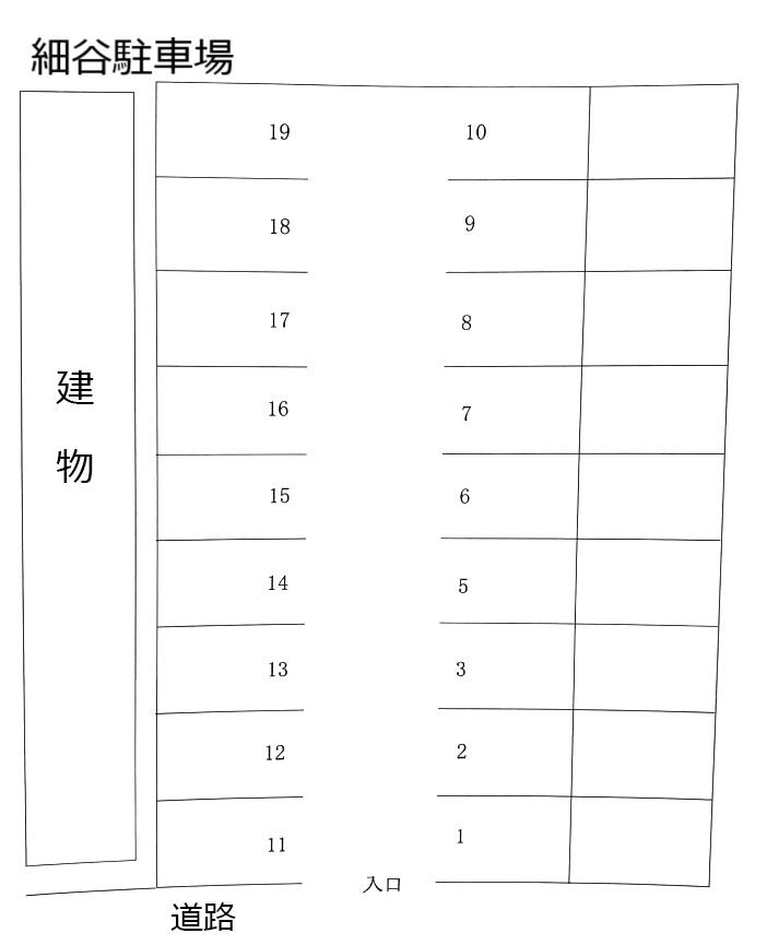 細谷駐車場の駐車配置図