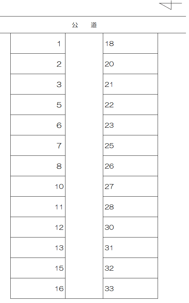 治郎丸天神町39駐車場の駐車配置図