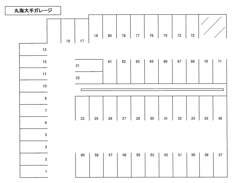丸海大手ガレージの駐車配置図