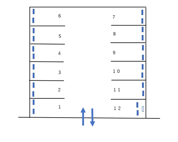 若松西　成瀬　駐車場の駐車配置図
