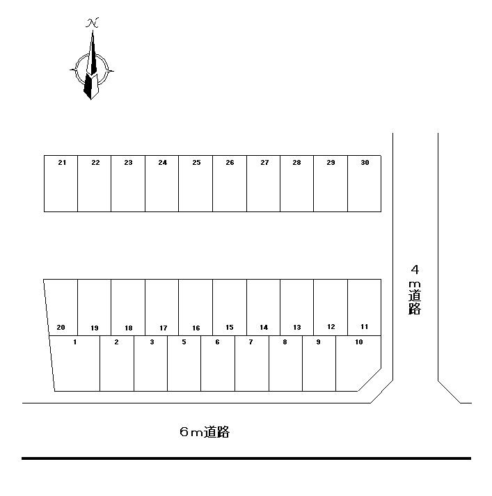 大木鹿浜第二駐車場の駐車配置図
