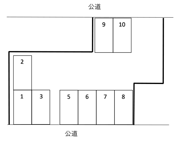 岩井駐車場の駐車配置図