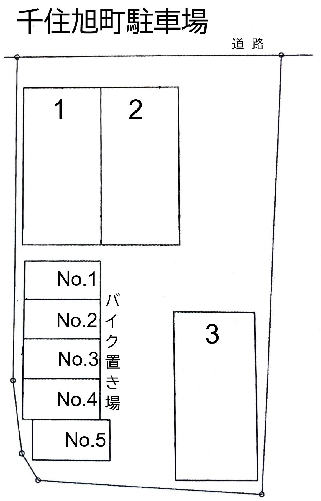 千住旭町駐車場の駐車配置図