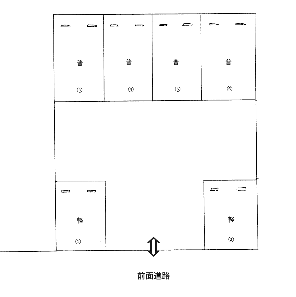 枝光商店街駐車場の駐車配置図