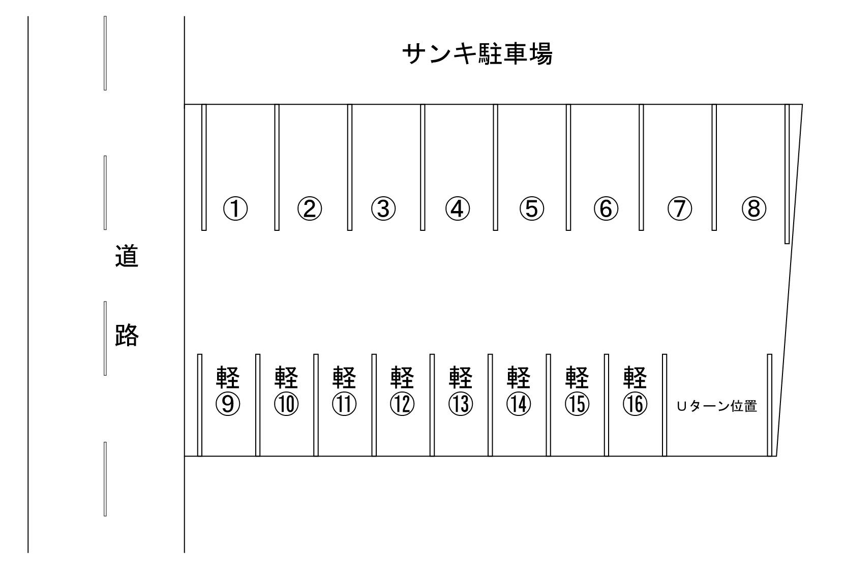 サンキ駐車場の駐車配置図