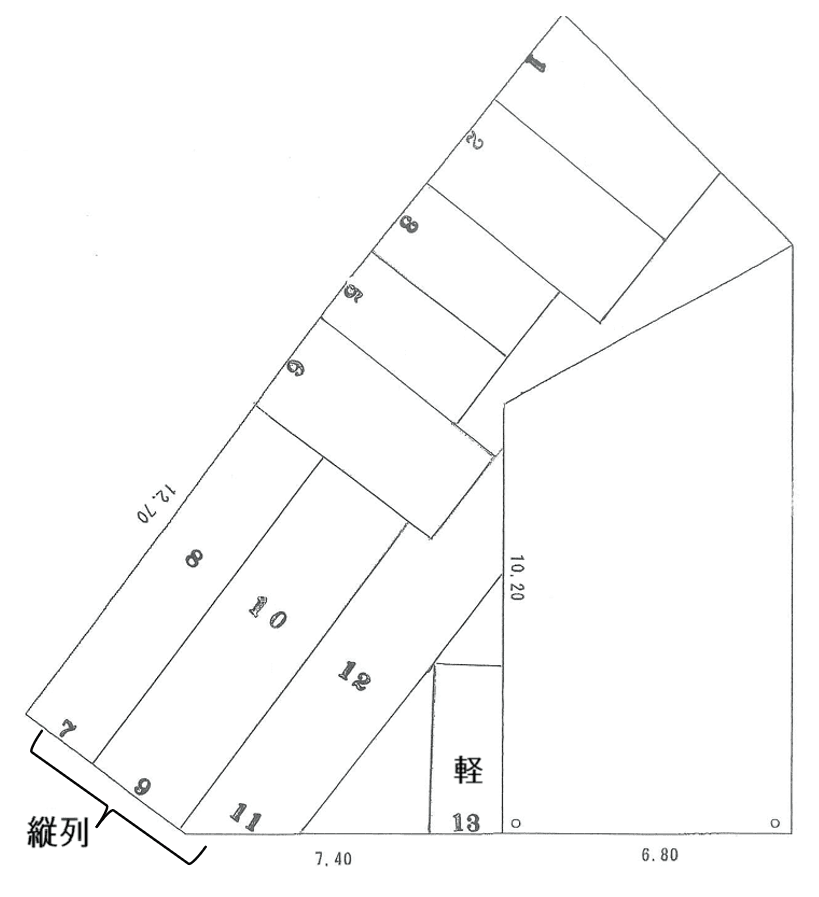 美松第２駐車場の駐車配置図