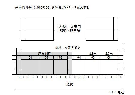 Mパーク鹿大前２の駐車配置図