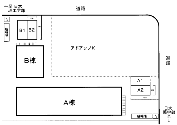 クボタハウス浦島ハイツＡ駐車場の駐車配置図