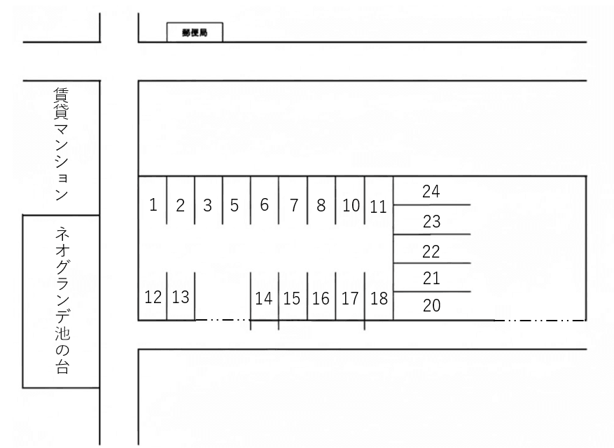 池ノ台佐藤駐車場の駐車配置図