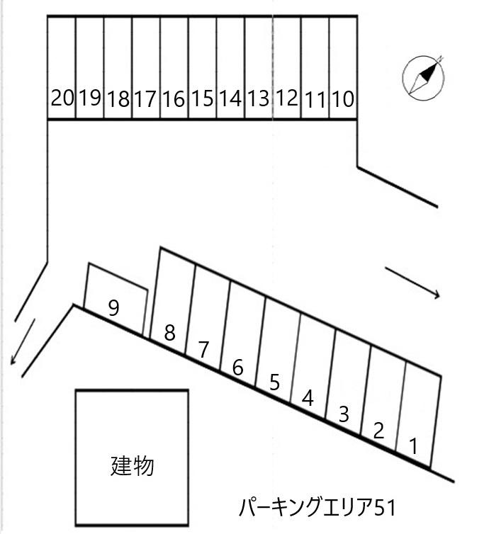 パーキングエリア51の駐車配置図