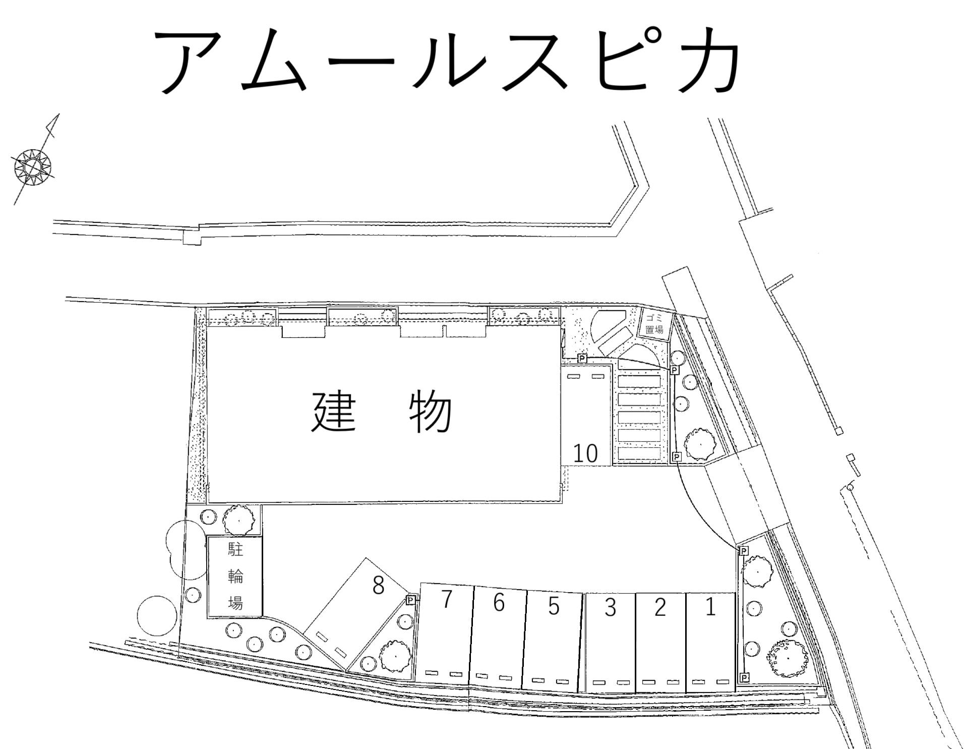 アムールスピカの駐車配置図