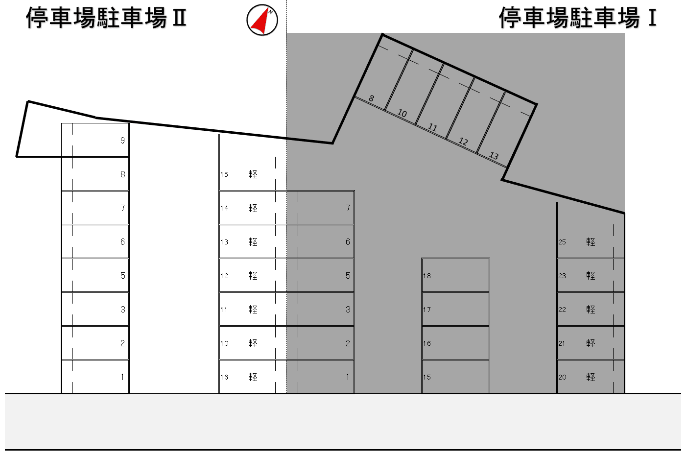 停車場駐車場Ⅱの駐車配置図