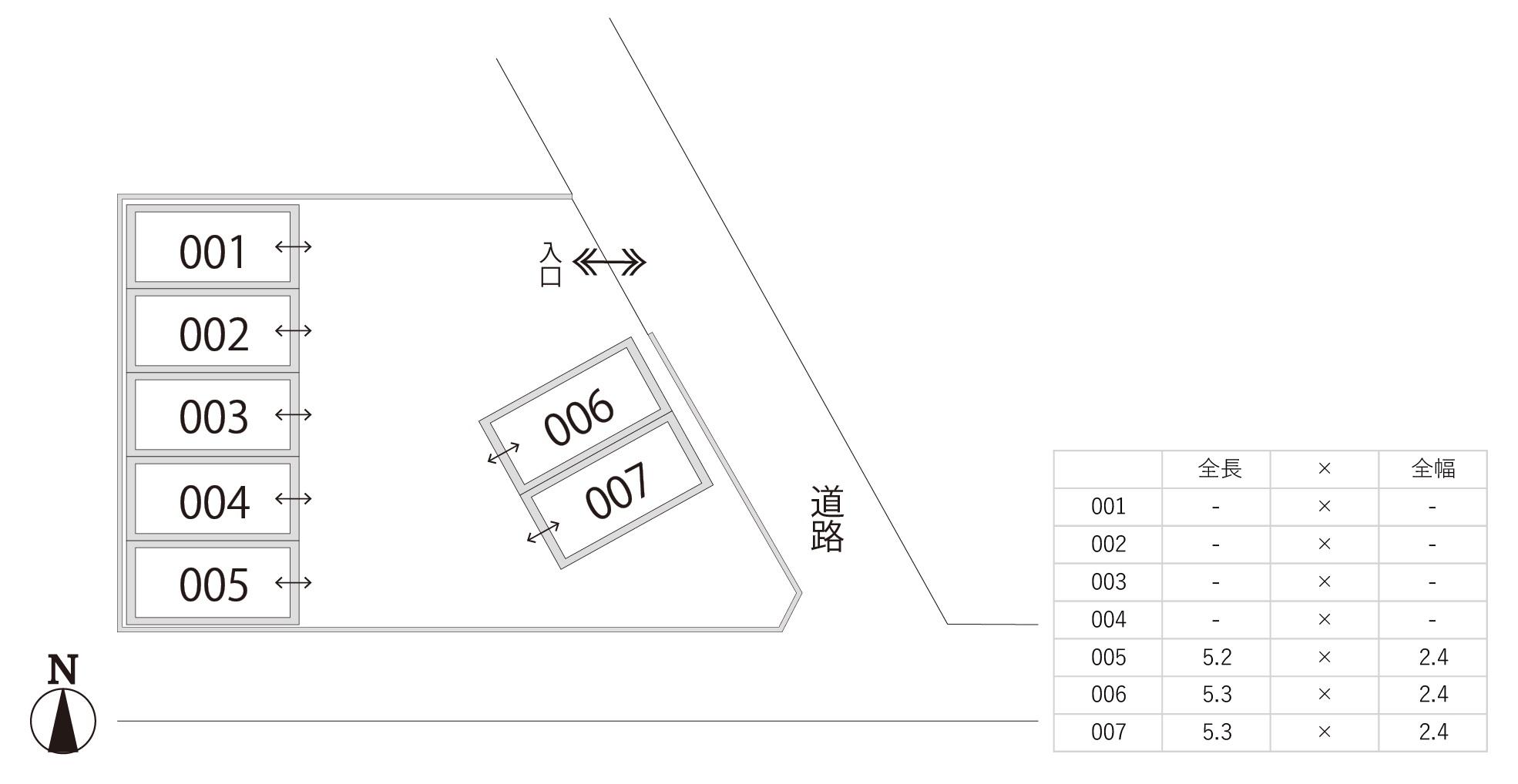 【915】生田6丁目パーキングの駐車配置図