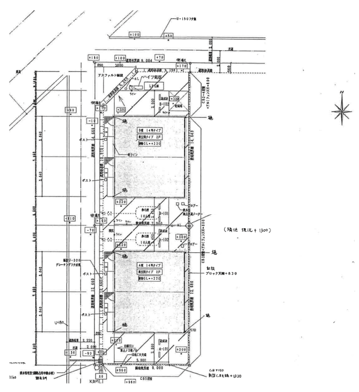 グリーンハイムタジマＢの駐車配置図