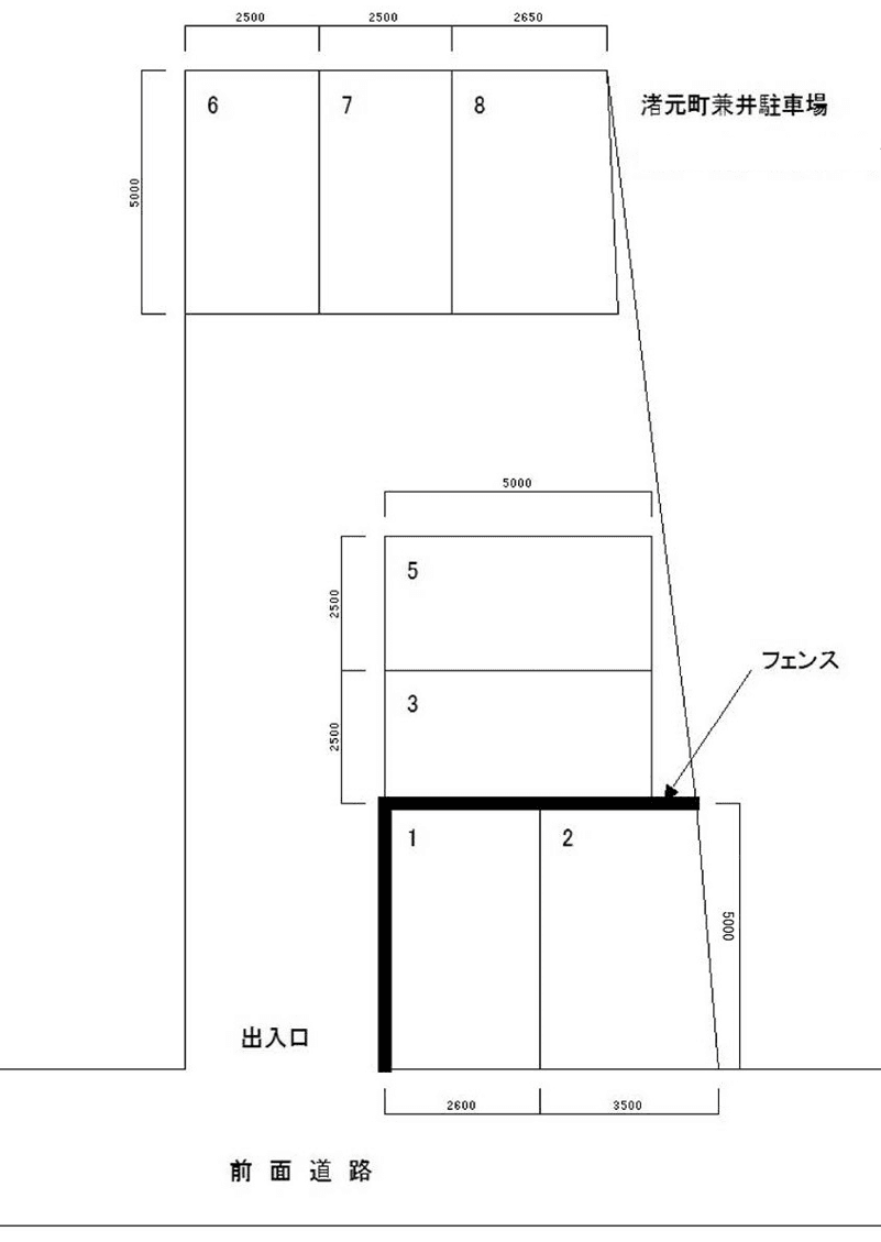 渚元町兼井駐車場の駐車配置図