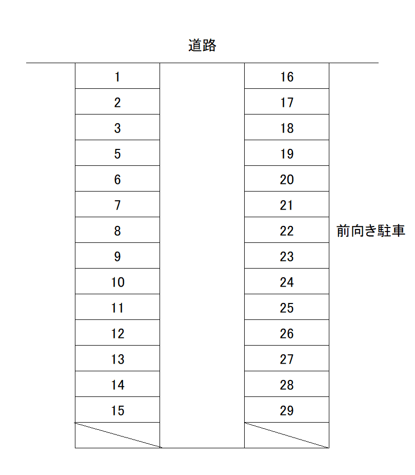 佐藤忠雄　駐車場の駐車配置図