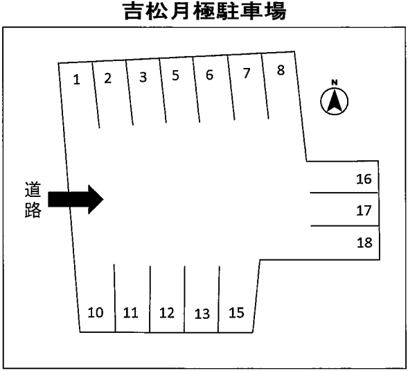 吉松月極駐車場の駐車配置図
