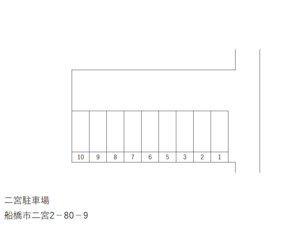 二宮駐車場の駐車配置図