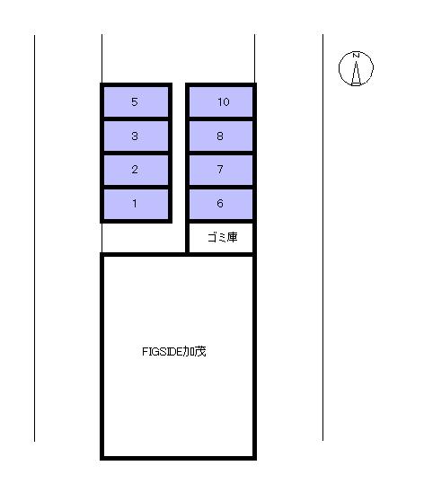 FIG SIDE加茂の駐車配置図