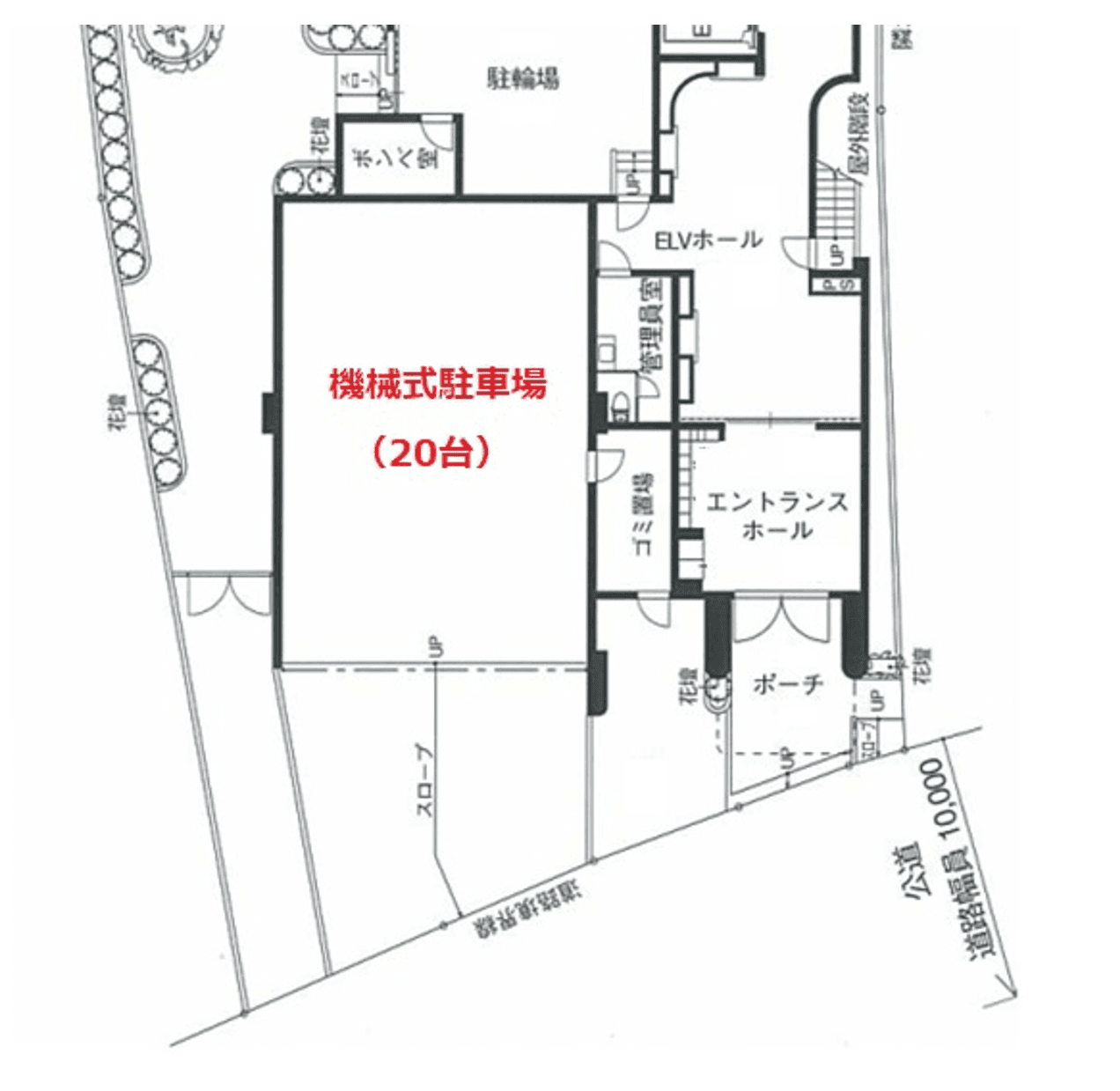 グリフォーネ横浜・妙蓮寺駐車場の駐車配置図