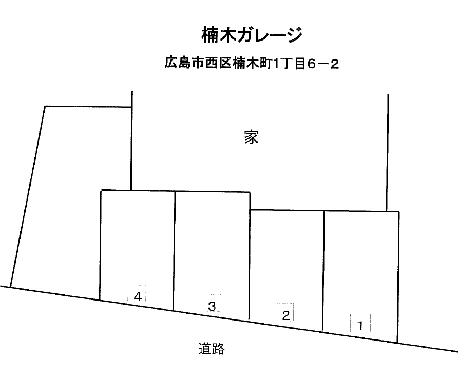 楠木ガレージ①の駐車配置図