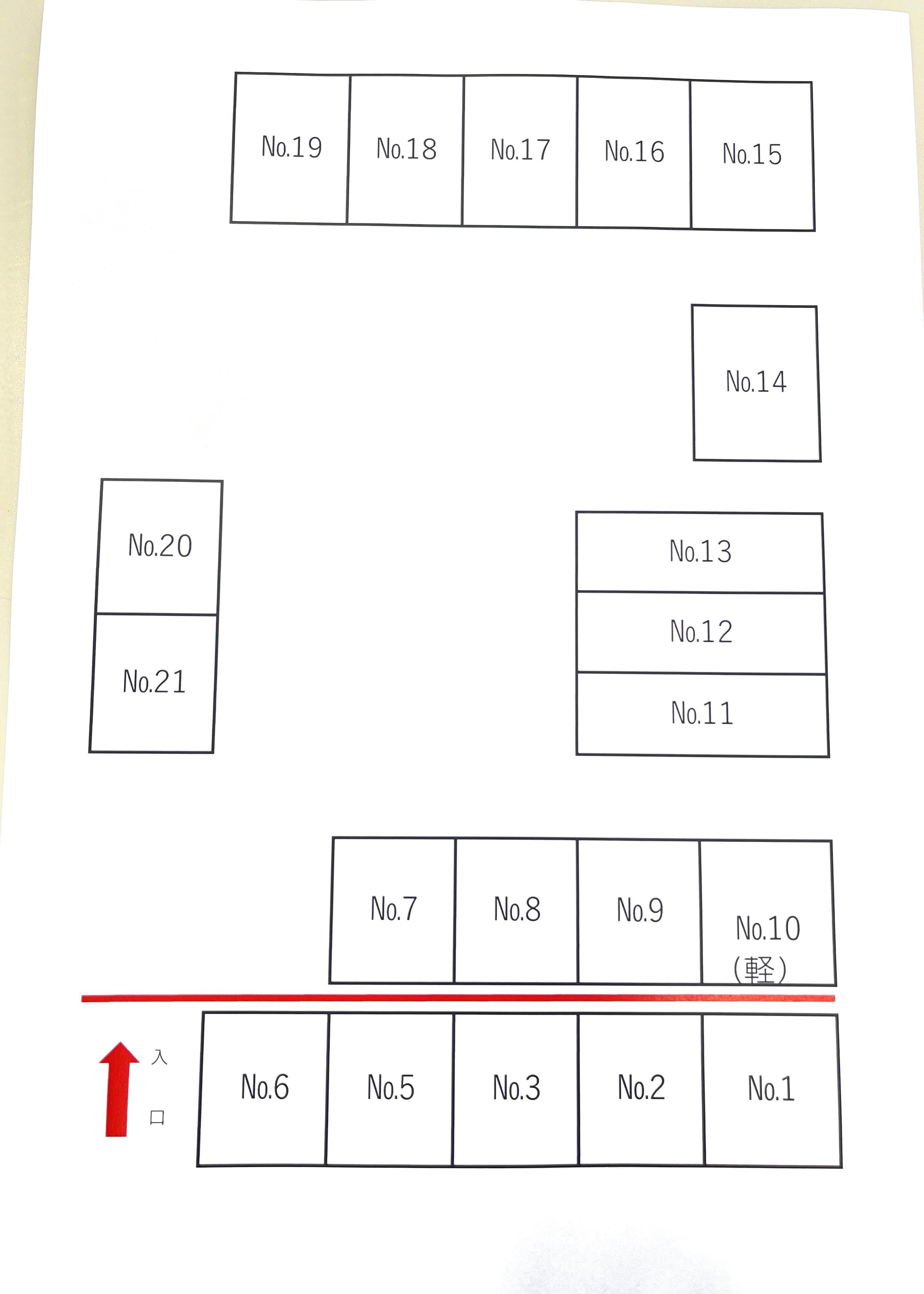 日野町（TKⅡ)月極駐車場の駐車配置図